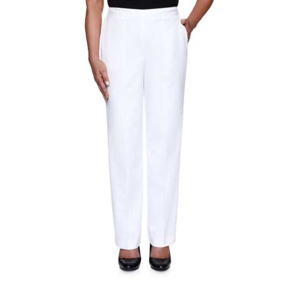 Alfred Dunner Classic Fit Pant Comfort Waist Easy Wear/Care White Various Sizes - Picture 3 of 4